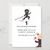 Invitation Magnétique Ninja thème fête d'anniversaire (Recto)