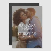 Invitation Magnétique Nom en gras unique moderne une photo enregistrer l (Devant / Derrière)