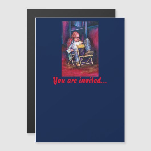 Invitation Magnétique Norman préfère dessiner dans son sommeil (Devant / Derrière)