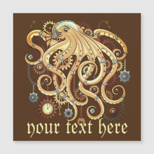 Invitation Magnétique Octopus Steampunk Surreal Retro Style Machine