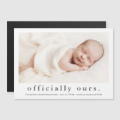 Invitation Magnétique Officiellement nos annonces d'adoption de photos m (Devant / Derrière)