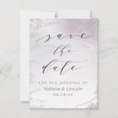 Invitation Magnétique Ombre Lumière Purple mariage en argent Enregistrer (Recto)