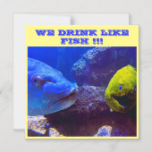 INVITATION MAGNÉTIQUE ON BOIT COMME UN POISSON CROISIÈRE NAVIRE PORTE MA (Recto)