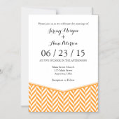 Invitation Magnétique Orange Blanc Magnétique Herringbone Mariage Invita (Recto)