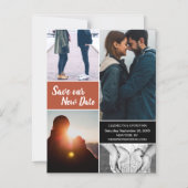 Invitation Magnétique Orange Enregistrer notre nouvelle photo Modifier l (Recto)