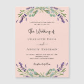 Invitation Magnétique Orfèvres violets de lavande de Pêche mariage de lu (Devant)