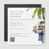 Invitation Magnétique Palmier tropical BBQ Couples Douche (Devant / Derrière)