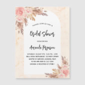 Invitation Magnétique Pampas de douche nuptiale gazon rose or luxueux (Devant)