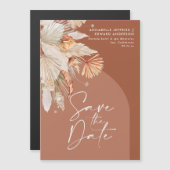 Invitation Magnétique Pampas en terre cuite bohème moderne herbe stylé s (Devant / Derrière)