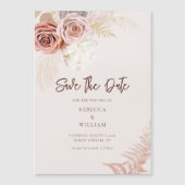 Invitation Magnétique Pampas Grass Floral Script Mariage Enregistrer La  (Devant)