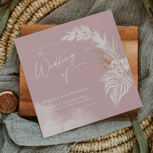 Invitation Magnétique Pampas moderne Grass Blush Rose Boho Floral