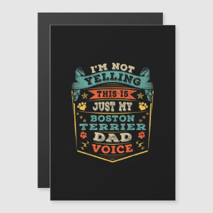 Invitation Magnétique Papa T-shirt de Noël pour Boston Terrier qui dit H