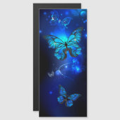 Invitation Magnétique Papillon Morpho sur fond sombre (Devant / Derrière)