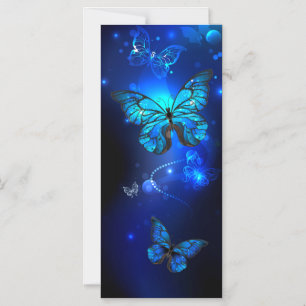 Invitation Magnétique Papillon Morpho sur fond sombre