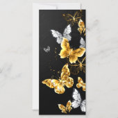 Invitation Magnétique Papillons blancs et dorés (Recto)