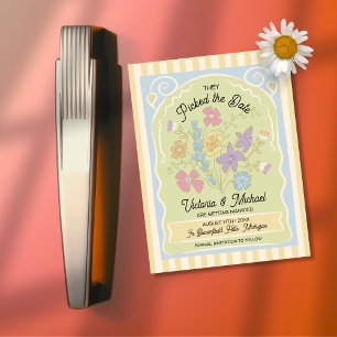 Invitation Magnétique Paquet de graines de fleurs tiré à la main Enregis