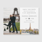 Invitation Magnétique Paris France Photo Mariage Enregistrer La Date (Devant)