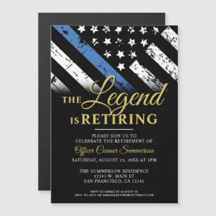 Invitation Magnétique Parti de retraite de l'agent de police