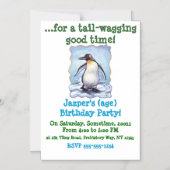 Invitation Magnétique Parti personnalisé de mignon Penguin (Recto)