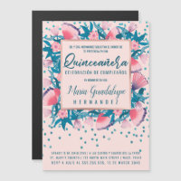 Parties scintillant rose Confetti Floral Español Q