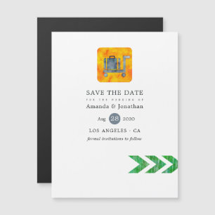Invitation Magnétique Passeport de voyage aventure mariage