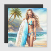 Invitation Magnétique Pause du point d'action fille (Devant / Derrière)