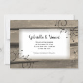 Invitation Magnétique Pays Grange Fleurs de bois Mariage Enregistrer la (Recto)