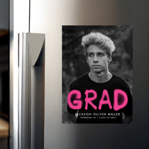 Invitation Magnétique Peinture de peinture moderne Hot Pink Spray Gradua