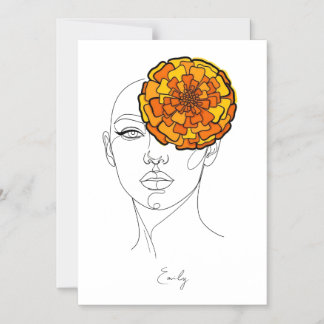 Invitation Magnétique Personalized October Birth Flower Portrait