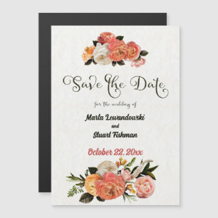 Invitation Magnétique Personnalisé Mimosa Floral Enregistrer la date