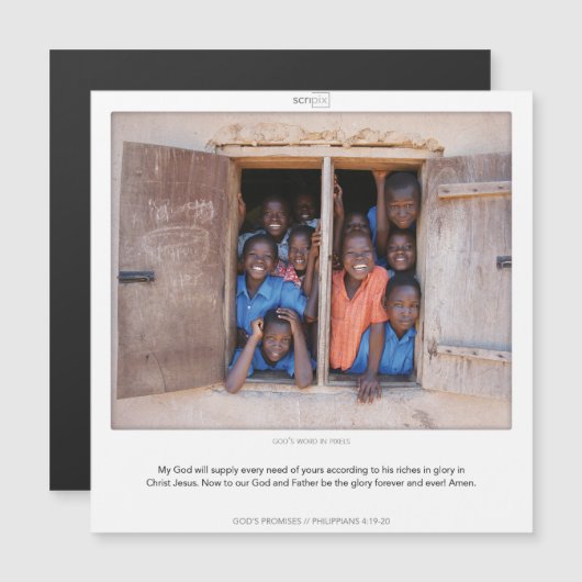 Invitation Magnétique Philippiens 4:19-20 LA PROMESSE DE DIEU SCRIPIX ma (Devant / Derrière)