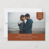 Invitation Magnétique Photo Balise Simple Enregistrer La Date Rust (Recto)