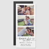 Invitation Magnétique Photo Booth Strip Enregistrer La Date, Moderne Min (Devant / Derrière)