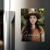 Invitation Magnétique Photo de script blanc moderne