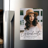 Invitation Magnétique Photo de script noir moderne