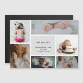 Invitation Magnétique Photo du bébé Nom du collage Date de naissance Fai (Devant / Derrière)