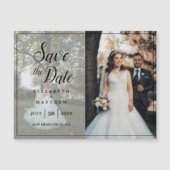 Invitation Magnétique Photo Élégante Moderne Collage Mariage Enregistrer (Devant)