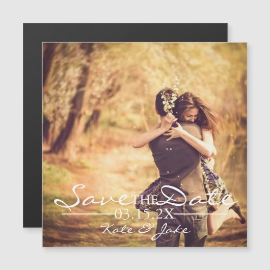 Invitation magnétique - Photo Enregistrer la date (Devant / Derrière)