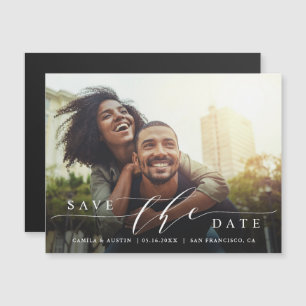 Invitation Magnétique Photo Mariage moderne et simple Enregistrer la dat