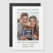 Invitation Magnétique Photo personnalisée Mariage moderne simple Enregis (Devant / Derrière)