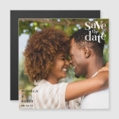 Invitation Magnétique photo rustique minimaliste moderne Enregistrer la (Devant / Derrière)