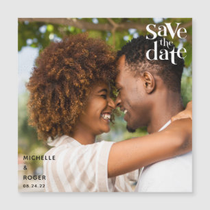 Invitation Magnétique photo rustique minimaliste moderne Enregistrer la