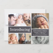 Invitation Magnétique Photos de nouveau-né Chalkboard présentation bébé (Recto)