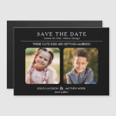 Invitation Magnétique Photos d'Enfance Mariées à ces enfants (Devant / Derrière)