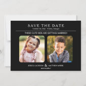 Invitation Magnétique Photos d'Enfance Mariées à ces enfants (Recto)