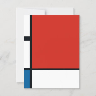 Invitation Magnétique Piet Mondrian - Composition Abstrait géométrique