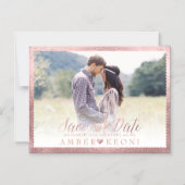 Invitation Magnétique PixDezines Sauvez notre date/Faux Rose Gold (Recto)