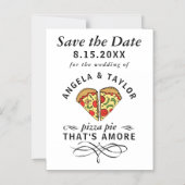 Invitation Magnétique Pizza Amore Wedding Sauvez La Date (Recto)
