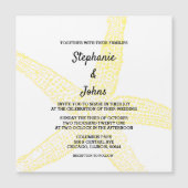 Invitation Magnétique Plage Starfish Nautique Jaune Blanc Thème Mariage (Devant)