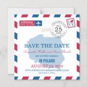 Invitation Magnétique POLAND Airmail Enregistrer la date (Recto)